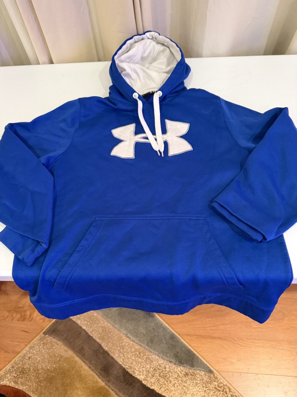 Under Armour Royal Blue Crewneck Hoodie with White Logo
